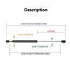 Camper Trailer Caravan Canopy Toolbox 550mm 350N Gas Strut