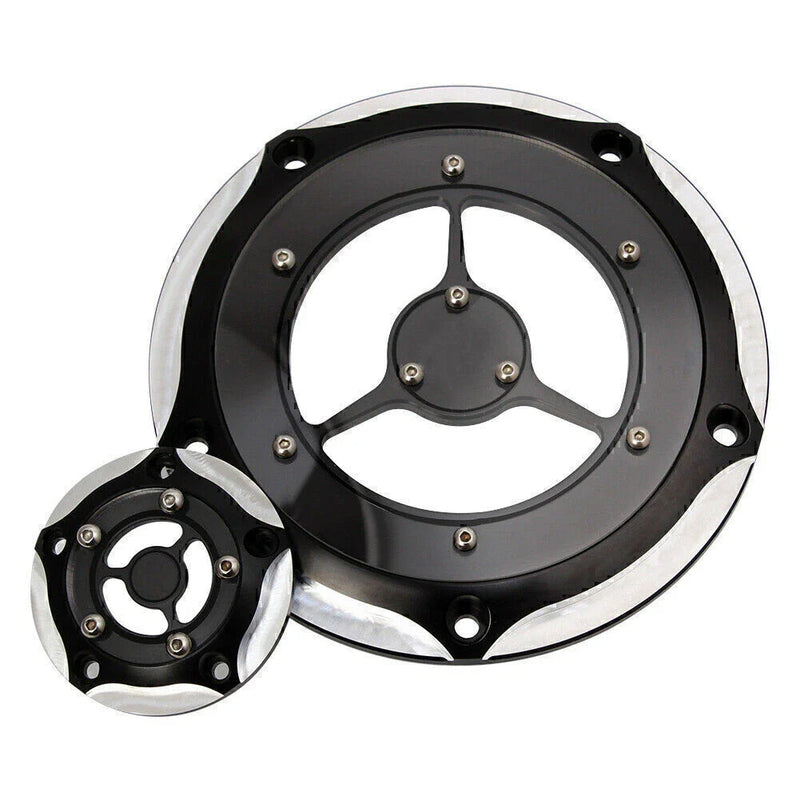 Harley Road King Electra Glide Softail Chrome & Black Timing Cover