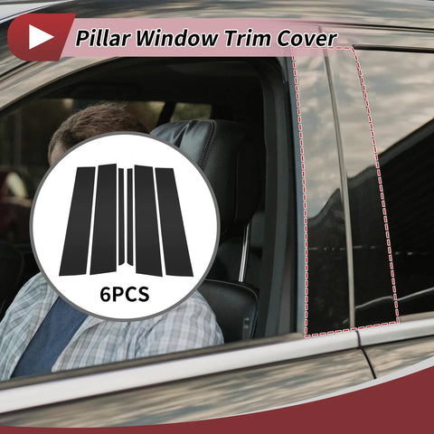 Ford Explorer (2011-2019) Black 6 Pcs Door Pillar Window Trim