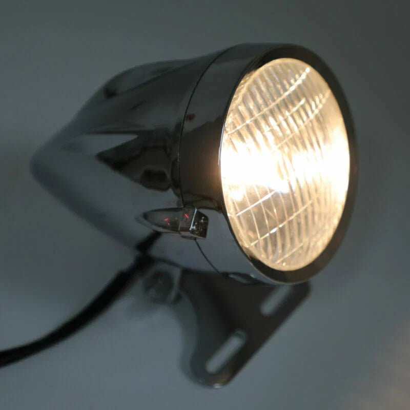 Chopper Bobber Custom Cruiser 4 3/4" Chrome Bullet Headlight