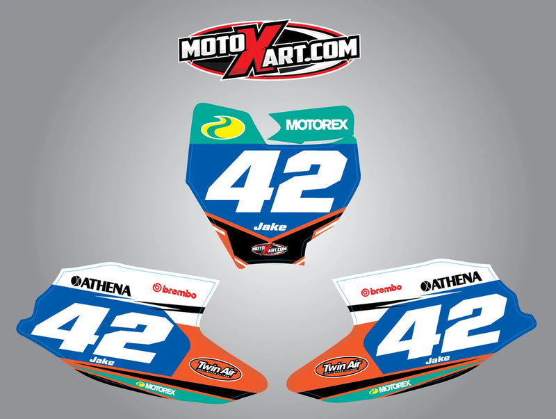 KTM 50 STRIKE Style Custom Number Plate Stickers (2016-2023)
