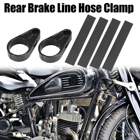 Harley Motorcycle 2 x Rear Brake Line Hose Clamp