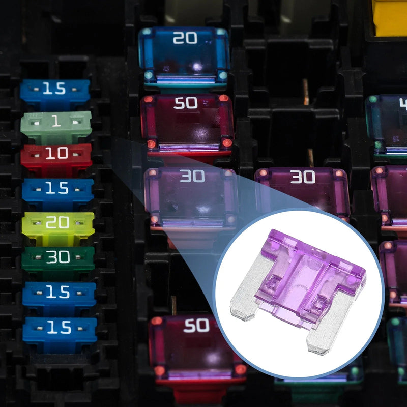 Automotive 30 Pcs Mini Blade Style Fuses 3A