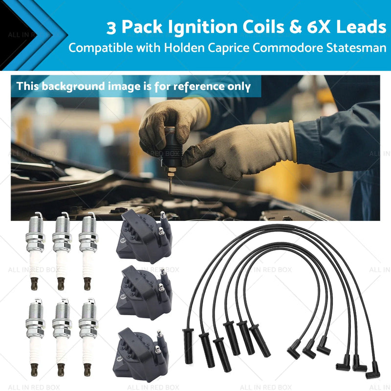 Holden Statesman Commodore 3 x Ignition Coils + 6 x Leads (1993-2006)