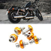 Car Motorcycle License Plate Bolt Screw Nuts 6 x Aluminum Alloy Gold Tone