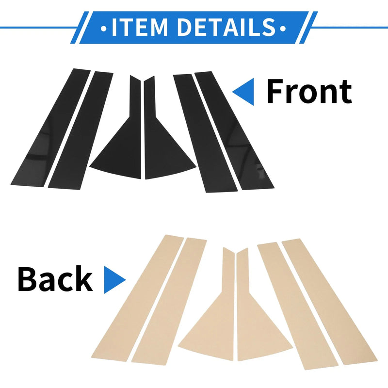Kia Seltos (2020-2023) Black 6 Pcs Door Pillar Window Trim