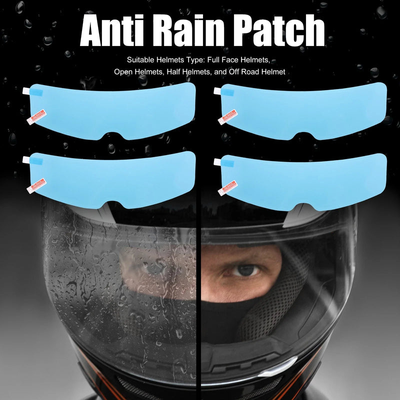 4 x 9.65x2.87 Motorcycle Helmet Rain Film Anti Rain Shield Lens Stickers