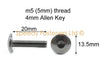 Kawasaki Yamaha 10x Bulloni M5 x 20mm Acciaio Inox Pan Fungo Testa