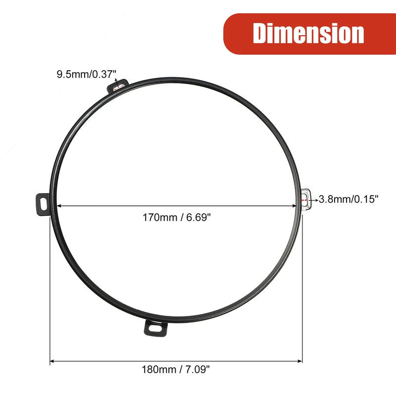 Jeep 7" Headlight Mounting Bracket Bezels Cover