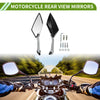 Motorcycle M8/M10 Rear View Mirrors Prismatic Silver Tone Black Plastic
