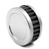 Motorcycle Silver Tone 58-60mm Air Filter Cleaner Round Tapered