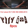 Lexus IS F Wood Inner Door Armrest Window Lift Panel Trim 8pcs (2006–2013)