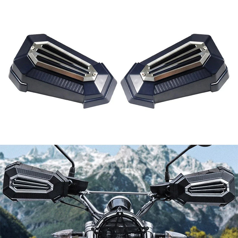 Honda & Harley Handguard Shield Deflector Universal Blue & Silver (N/A)
