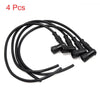 Make Model 4 x Silicone 90 Degree Spark Cap Ignition Wire Cable Black