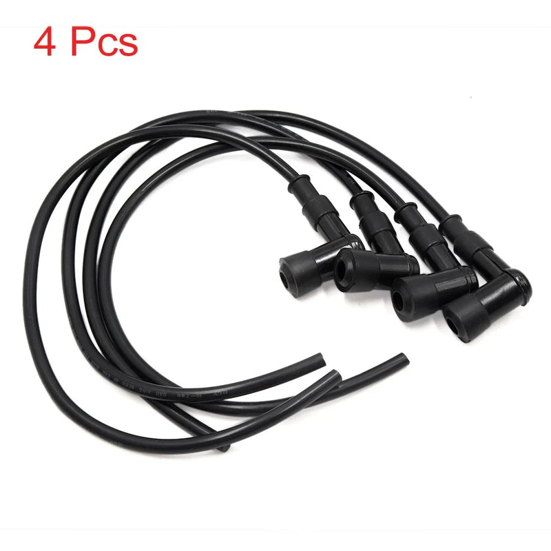 Make Model 4 x Silicone 90 Degree Spark Cap Ignition Wire Cable Black