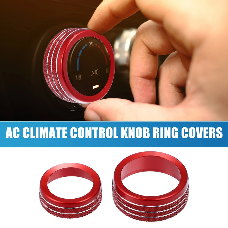 Dodge Durango 2014-2020 Red AC Radio Switch Knob Cover Decals (3 pcs)