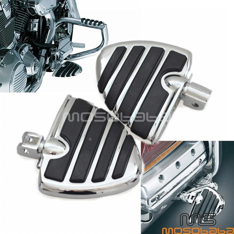 Suzuki Boulevard M50, M90 & Honda Gold Wing GL1800 Chrome Wing Style Foot Pegs (2006-2023)