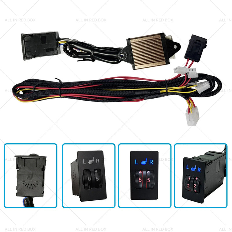 Universal 12V Car Seat Heater Kit  Heating Pads with 5-Level Control