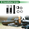 7/8" 22mm Motorcycle Hand Grips Black Silver Tone