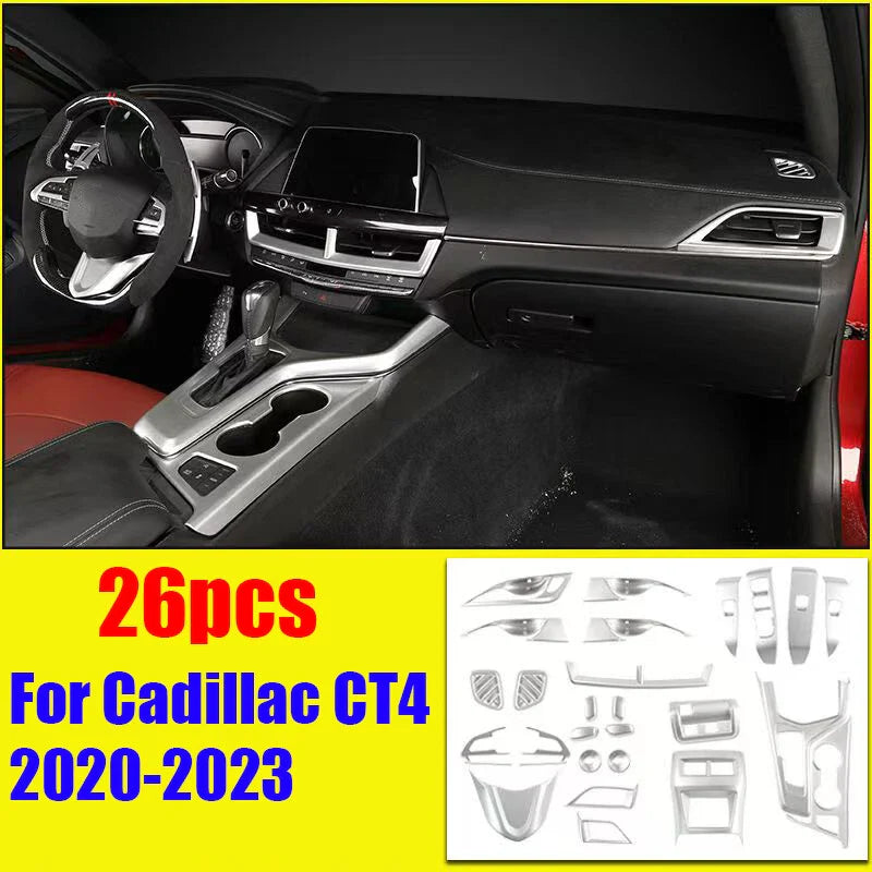 Cadillac CT4 26pcs Silver Interior Accessories Cover Trim (2020–2023)