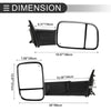Dodge Ram 1500 with Turn Signal Light Silver Tone 2 x Tow Mirrors (2009-2018)