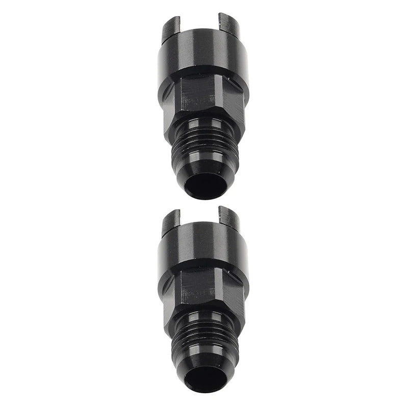 Car Black 6AN Male to 3/8" Quick Disconnect EFI Fuel Rail Adapter