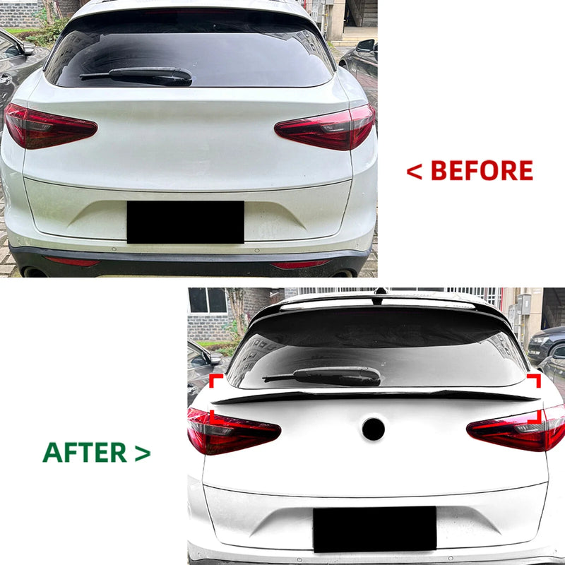 Alfa Romeo Stelvio 1x Carbon Look Rear Boot Spoiler Lip (2018-2024)