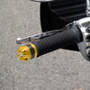 Motorcycle Pair 18mm Handlebar End Caps Plug Bar End Aluminum Alloy Gold