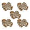 Brake Line Pipe M10x1 5x Brass T 3-Way Female Fitting Connector