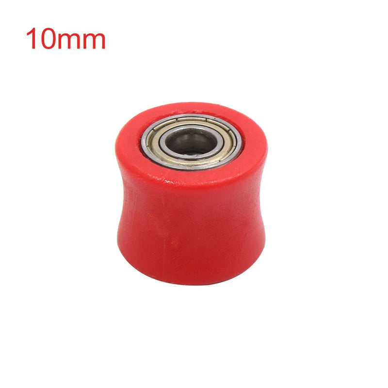 Motorcycle ATV Quad 10mm Chain Roller Pulley / Tensioner Wheel Guide Red /