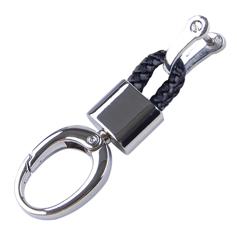Keyring Buckle Black Braided Keychain Holder