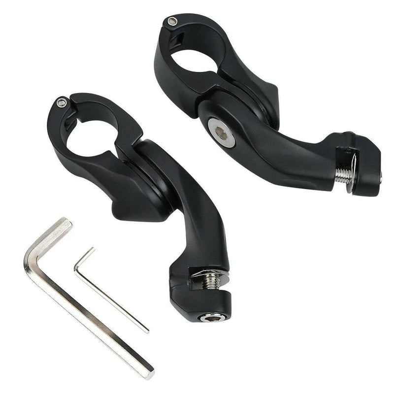 Harley 1-1/4" Matte Black Angled Highway Engine Guard Foot Peg Mount
