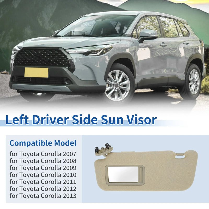 Toyota Corolla (2007-2013) 1 Pcs Left Side Sun Visor Beige