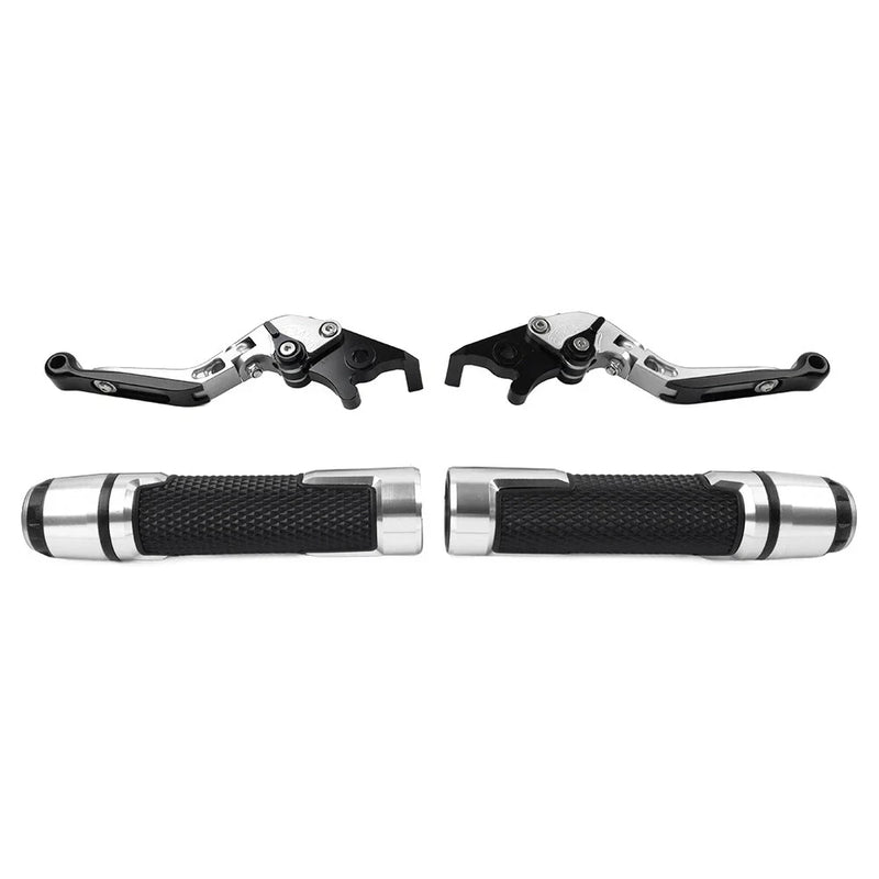BMW R1200GS Silver Extendable Brake Clutch Levers & Handlebar Grips (2004-2012)