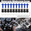 Motorcycle 10pcs Windscreen Screws M5 5mm Fairing Bolt Blue