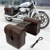 Motorcycle Pair Saddlebag Side Tool Bags Quick Release Buckles Brown