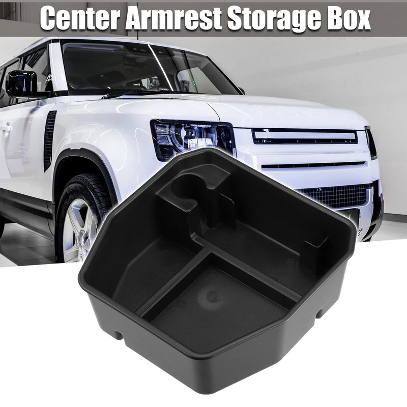 Land Rover Defender Black ABS Console Organizer Armrest Tray Storage Box (1994-2020)