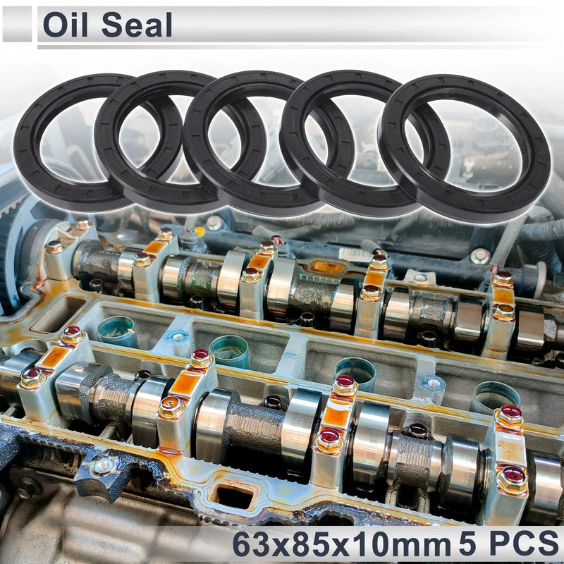 Oil Seal 63x85x10mm NBR Rubber Black 5 Pcs