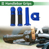 Motorcycle 7/8" 22mm Hand Grips Cover Kit Handlebar Rhombus Pattern Blue