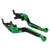 Honda CBR600RR CBR954RR Green Extendable Brake Clutch Levers (2002-2006)