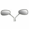 Cruiser Chopper Chrome Motorcycle Oval Rearview Side Mirrors 10mm