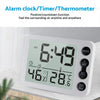 Black & White Travel LCD LED Mini Digital Clock Alarm with Temperature