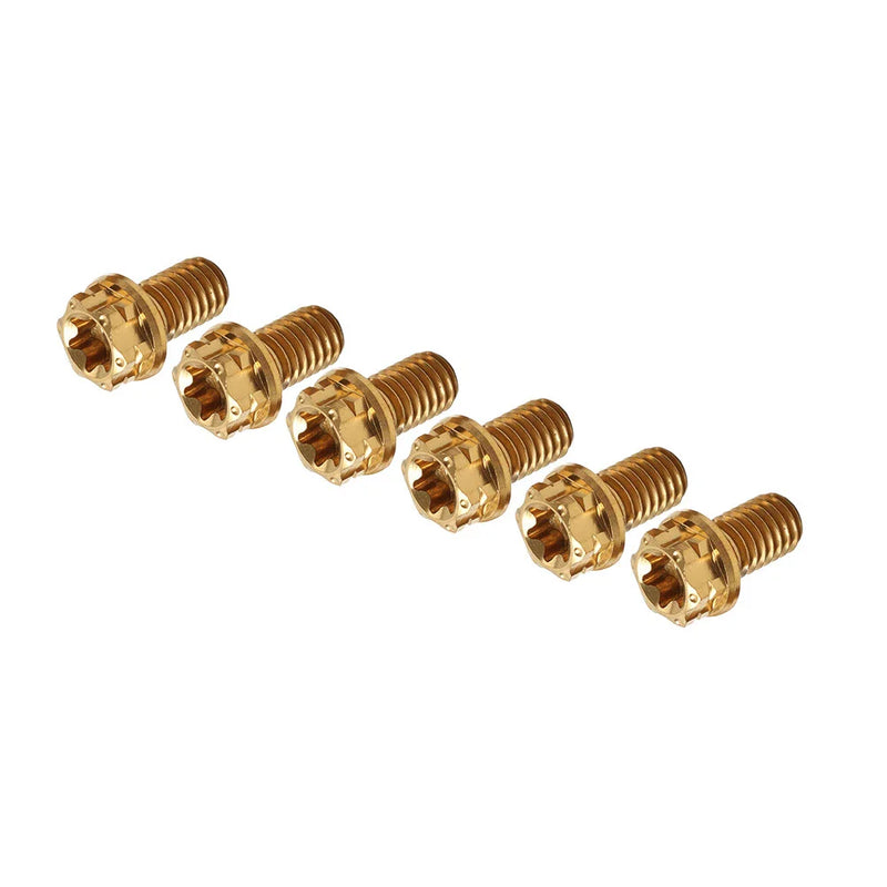 Motorcycle / Bike / Bicycle 6pcs M6x10mm Titanium Torx Head Flange Screws