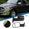 Dodge Ram 1500 with Turn Signal Light Black 2 x Tow Mirrors (2009-2018)