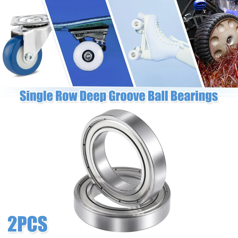 Car 2 x 30x47x9mm Single Row Deep Groove Ball Bearings Silver Tone