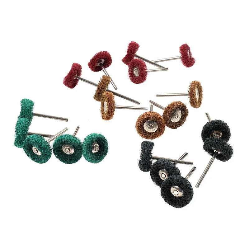 Rotary Tool Abrasive Nylon Buffing Polishing Wheel Set 20 x 1/8'' Shank
