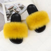 Women - Fluffy Flip Flops Fur Flat Slippers Sandals