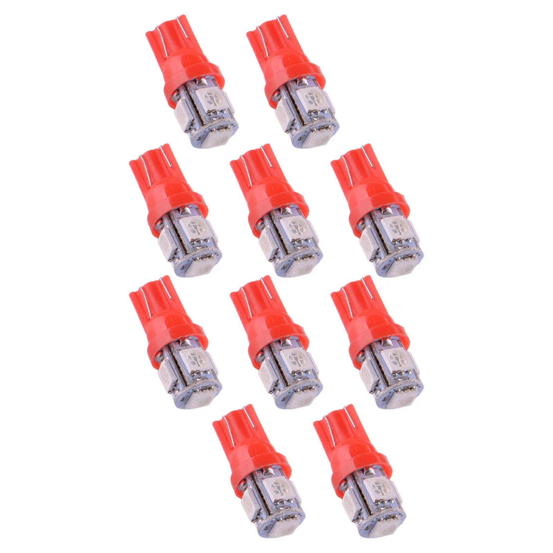 Universal 10 x T10 LED Red Dashboard Gauge Cluster Bulbs
