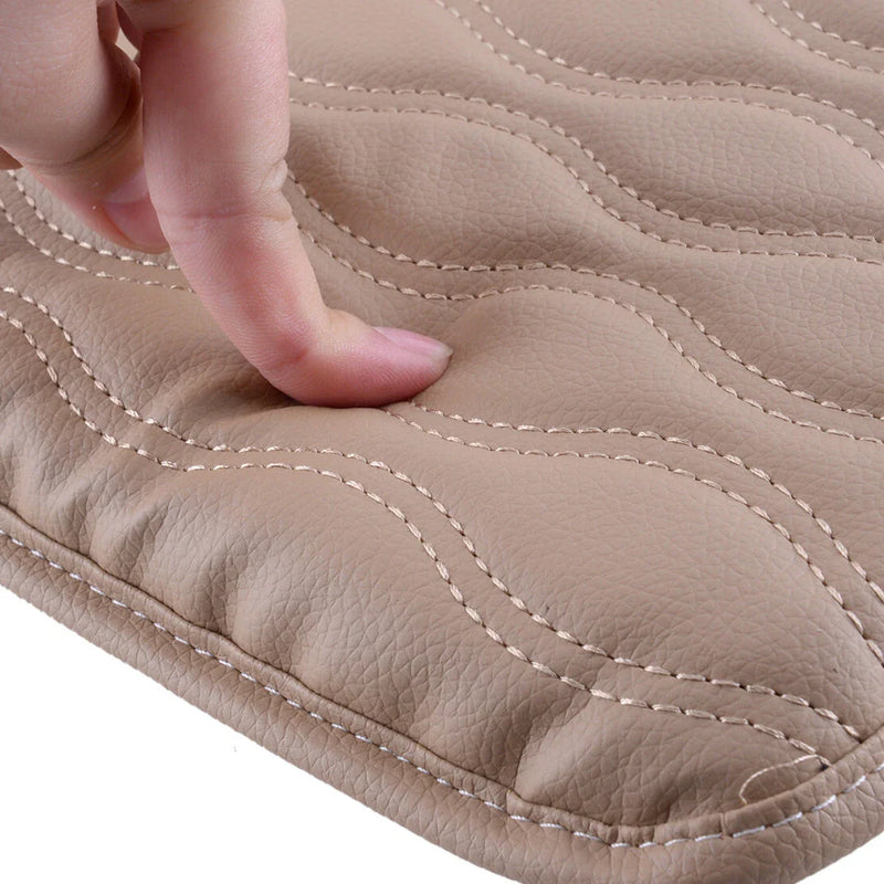 Beige Universal Car Armrest Pad Cover Center Console Cushion Mat