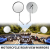 M10 Motorcycle Rear View Mirror Round Shape Handlebar Mirrors Chrome Silver Tone